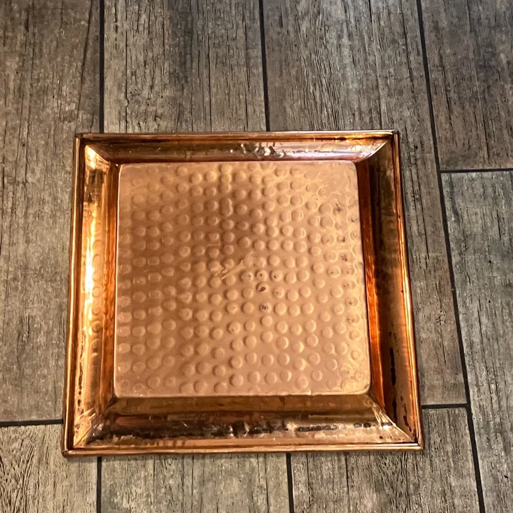 VTG Copper Crate & Barrel Square Decorative Tray